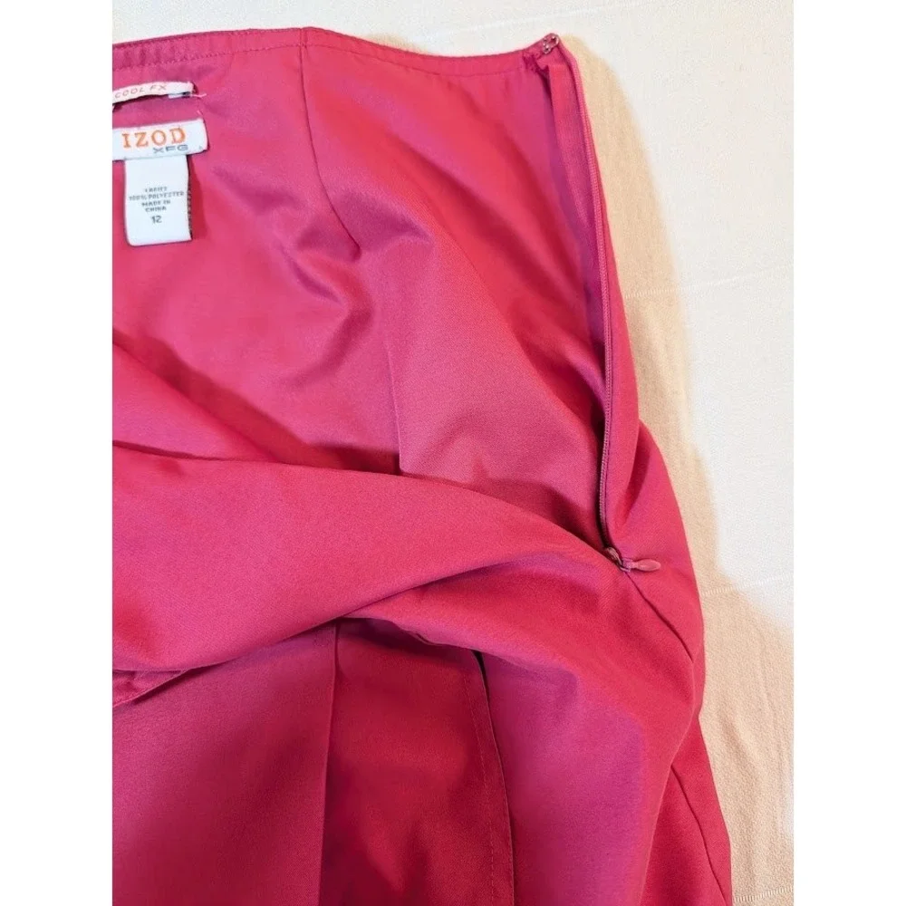 IZOD Golf Skort Womens 12 Hot Pink Pleated Front‎ Pockets Golfing